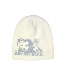 Mila Graphic Beanie Ivory