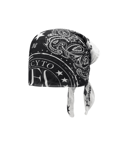 레씨토(LECYTO) Chiffon Circle Logo Scarf_[Black] - 사이즈