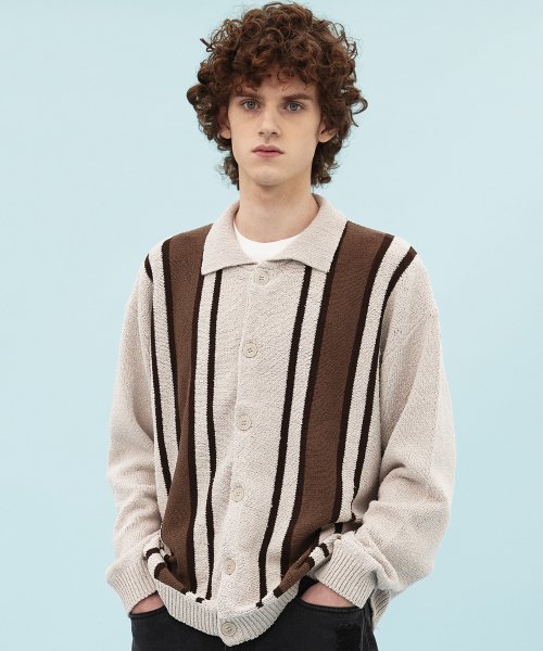 Кардиган с воротником колор-блок Beige