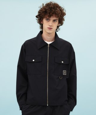 WAIKEI D RING ZIP-UP SHIRT JACKET NAVY