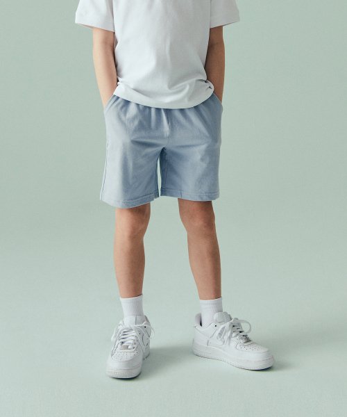 무신사 스탠다드 키즈(musinsastandardkids) 라이트웨이트 스웨트 쇼츠 [블루 그레이]