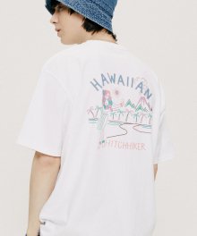 QT 하와이안 히치하이커 티셔츠-화이트