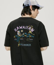 QT 하와이안 히치하이커 티셔츠-블랙