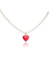 HL30_Red heart point pearl necklace