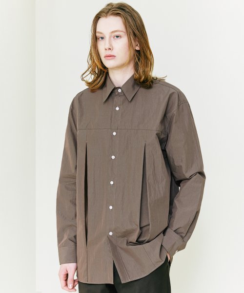 MUSINSA | SSY (Compact Cotton) Double Vent Relax Fit Shirt Brown