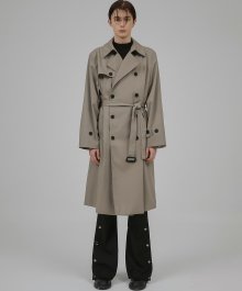 Oversized Trench Coat - Greyish Beige (FL-012)