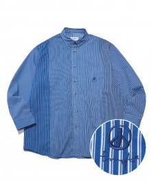 MIXED STRIPE SHIRT BLUE