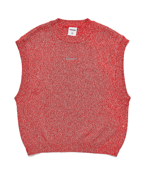 SLUB KNIT VEST красный
