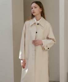Cotton blended mac trench coat in Beige