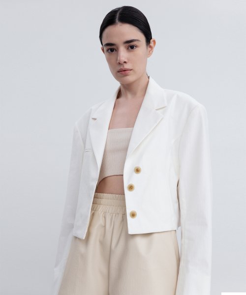 SEMI OVERSIZED CROPPED BLAZER JACKET