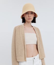 CROCHET COTTON CROPPED CARDIGAN BE