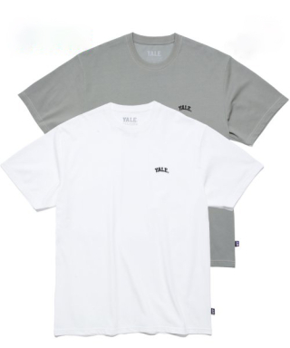 예일(YALE) (23SS) [COOL COTTON] 2PACK SMALL ARCH TEE WHITE / KHAKI 상품 이미지