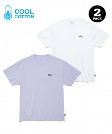 [COOL COTTON] 2PACK SMALL ARCH TEE WHITE / PURPLE