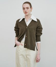 Cashmere wool cardigan (BROWN)