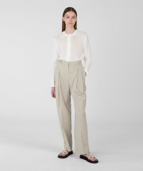 Double-pleated широкий брюки - 4colors