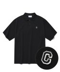 커버낫(COVERNAT) C 로고 와펜 쿨 피케 티셔츠 블랙