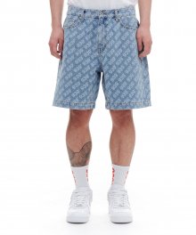 939 PATTERN DENIM SHORTS (LIGHT BLUE)