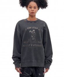 BAD BEAGLE PIGMENT SWEAT SHIRTS (CHARCOAL)