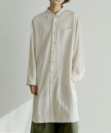 unisex linen long shirts beige