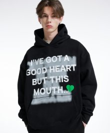 broken heart hoodie black