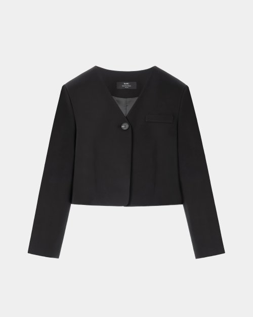 Короткий жакет без воротника COLIN31BK Black