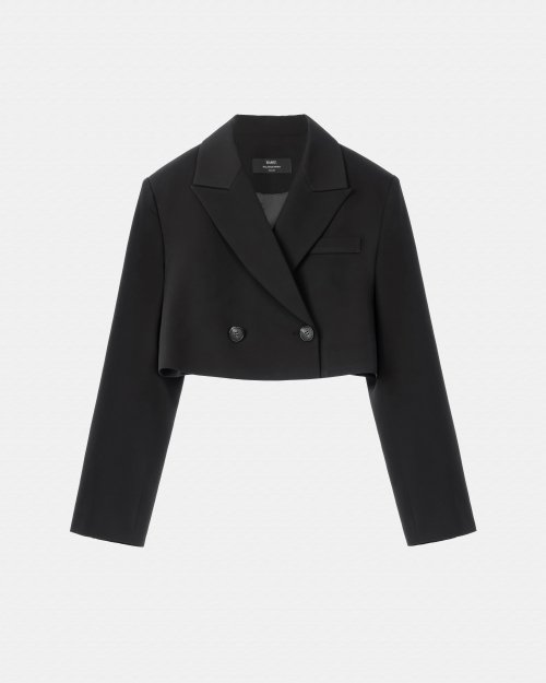 Кроп-жакет COLIN32BK double-button peaked lapel Black