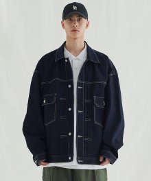 오버 핏 타입2 트러커 재킷 [다크 블루]