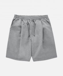 ONE TUCK SWEAT SHORTS _ GRAY