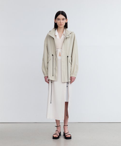 HOODED DRAWSTRING BLOUSON JACKET