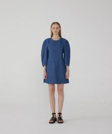 Volumed Denim Dress Blue (JWDR2E907B2)