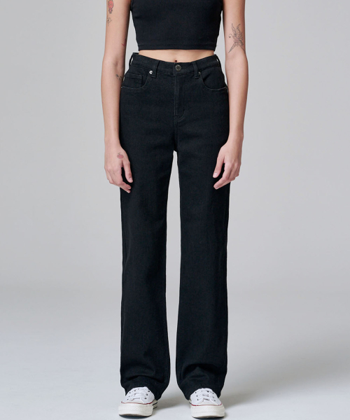 Полуширокие джинсы 9106 (Black)