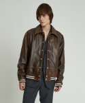 앤드로스(ANDROS) Varsity Jacket (Dark Brown)