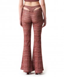 Heather Stripe Cutout Pants Multi Red