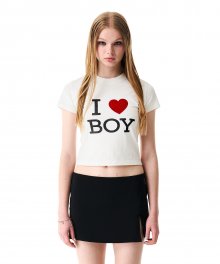 I Love Boy Tee White