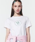 chk 로고 레귤러핏 티셔츠 (화이트)