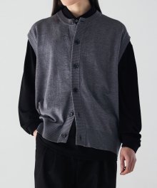Ribbed Knit Vest - Grey