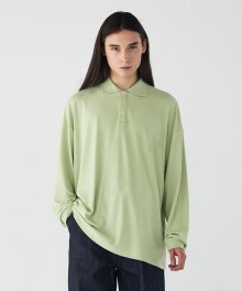 Collar Knit Sleeve T - Lime