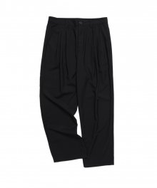 3 Pleats Wide Trousers - Black