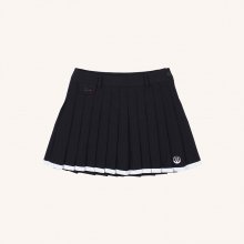 W CLASSIC WOVEN SOLID PLEATS SKIRT