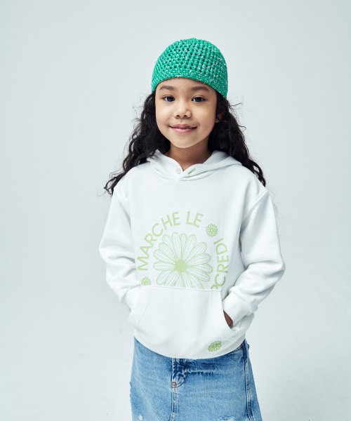 마르디 메크르디 레쁘띠(MARDI MERCREDI LESPETITS) KIDS HOODY MARCHE EMBLEM [ROCKFISH]_IVORY GRASS - 사이즈 & 후기 | 무신사