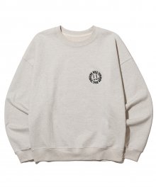 [FACE LINE] LETTERING FACE EMBROIDERY SWEATSHIRTS_OATMEAL