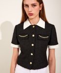 채뉴욕(CHAENEWYORK) Chain Tweed Shirt Jacket [Black]