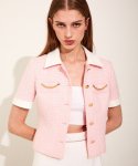 채뉴욕(CHAENEWYORK) Chain Tweed Shirt Jacket [Pink]