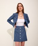 채뉴욕(CHAENEWYORK) Denim A-line Crystal skirt [Deep Blue]