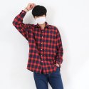 보이센트럴(BOY CENTRAL) Checkered Overfit Shirt  redmix