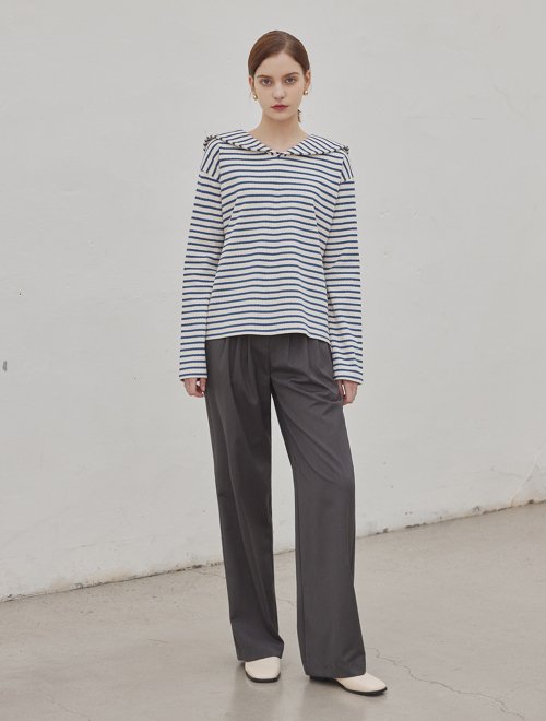 Bri three pinturk banding slacks_GRAY