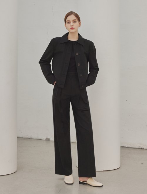 Medison two pinturk широкий pants_BLACK