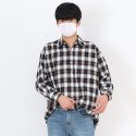 보이센트럴(BOY CENTRAL) Checkered Overfit Shirt  blackmix