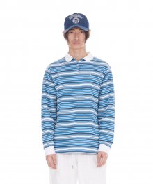 STRIPE COLLARED T-SHIRT (BLUE)