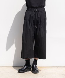 Compact yarn wide-leg pants - Black